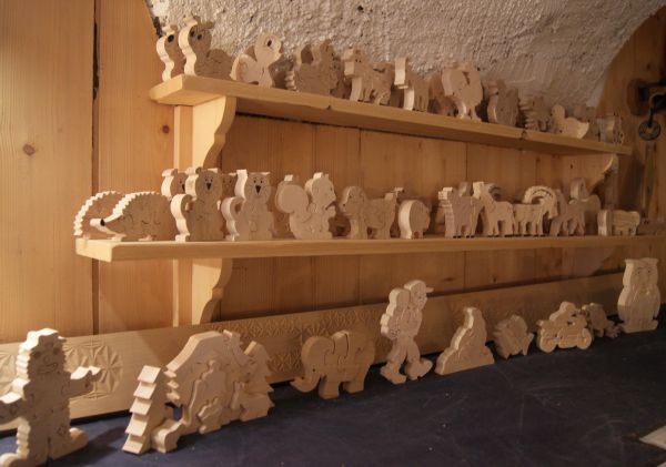 trä pussel djur handgjord creche karaktär 