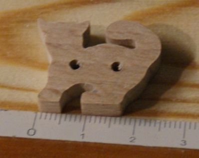 Knapp katt 25mm massivt trä handgjord utsmyckning scrapbooking husdjur