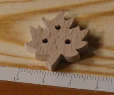 Handgjord Maple Leaf Knob 25mm Solid Wood Scrapbook Embellishment Nature Tree Leaf