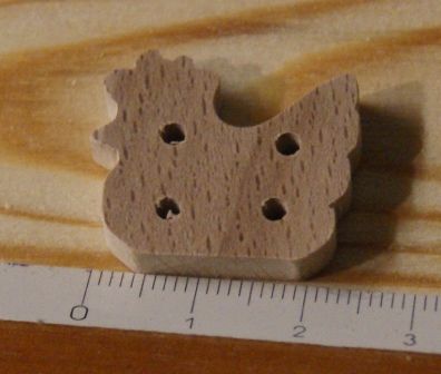 Button hen 25mm massivt trä handgjord sömnad scrapbooking hobby