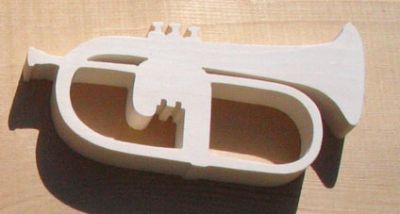 Massiv granhorn ht15cm handgjord musikdekoration