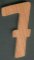 Nummer 7 ht 10cm trä märkning