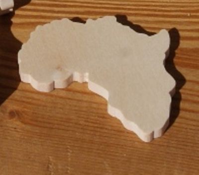 Figurine karta över Afrika ht6cm tjock 3mm för att dekorera