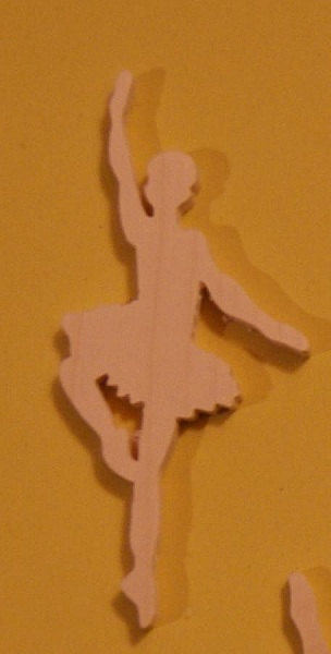 Dancer figurin 3mm massivt tr&auml; handgjord utsmyckning scrapbooking dans
