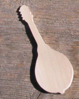 Mandolin figurin bröllop tema musik handgjord massivt trä utsmyckning scrapbooking