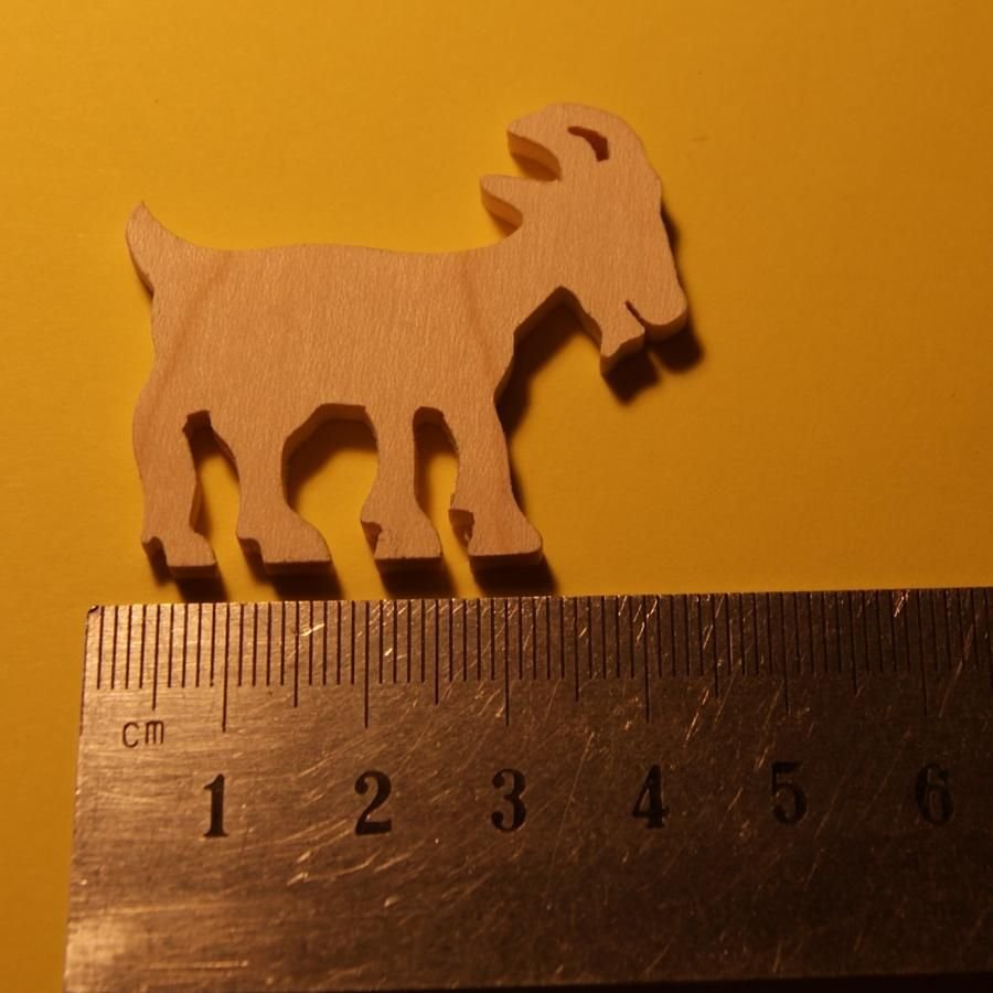 miniatyr get figurin tjocklek 3mm utsmyckning att måla och limma massivt trä handgjord