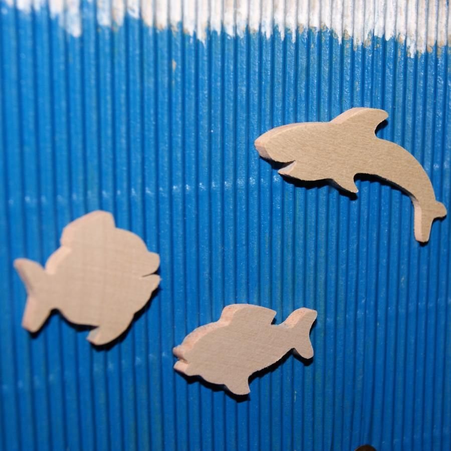 miniatyrfiskfigur 3mm tjock att måla och limma massivt lönnträ handgjort