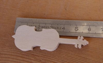 Cello figurin ht 6cm massivt trä handgjord utsmyckning scrapbooking musik