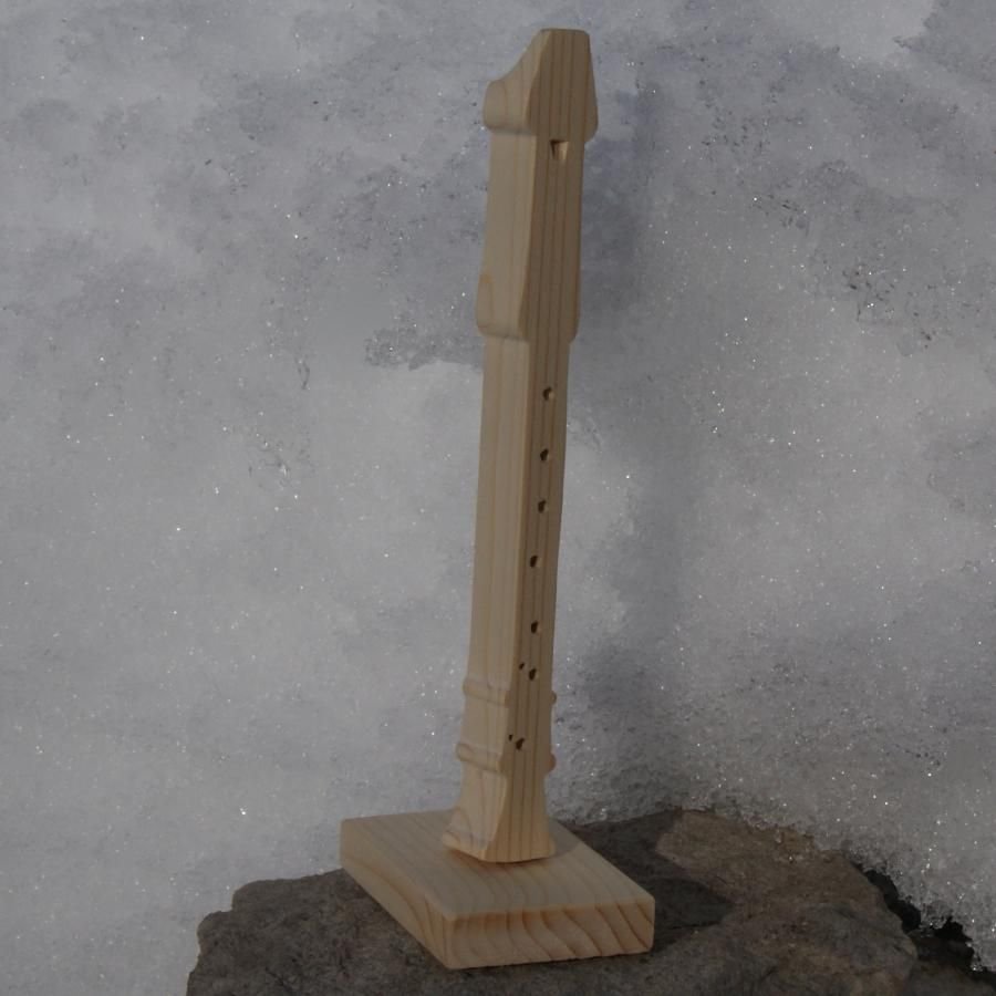 Massivt trä blockflöjt ht 20 cm handgjord inredning musik gåva flöjtist