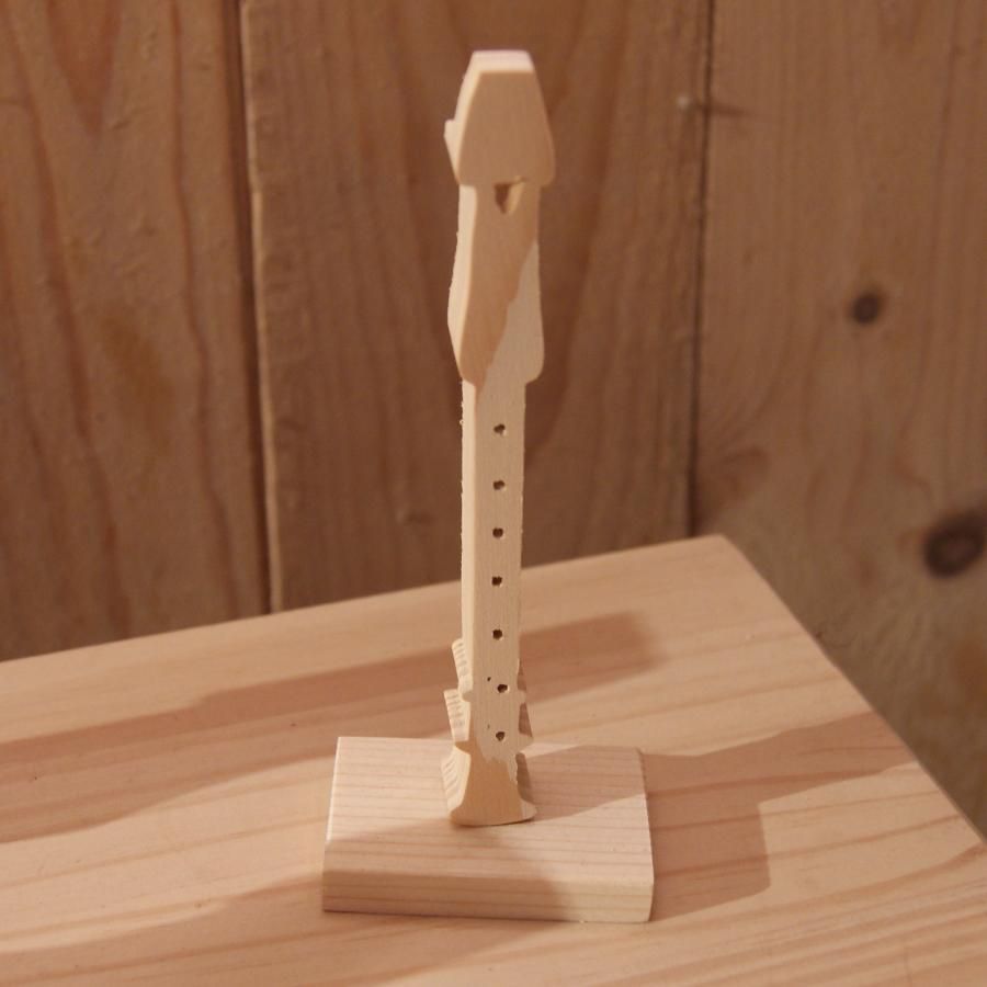 Massivt trä blockflöjt ht 20 cm handgjord inredning musik gåva flöjtist