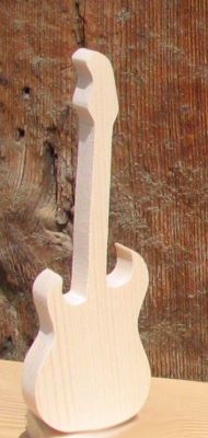 Trä elgitarr ht 20cm musikdekoration, musiker present, handgjord