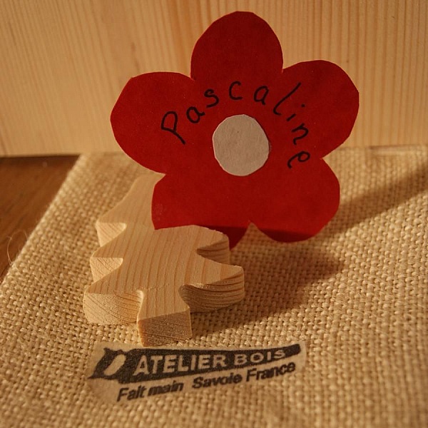 Platsbiljett f&ouml;r julgran i massivt granvirke, &aring;teranv&auml;ndbar, att dekorera, per 10, namnbricka f&ouml;r julbord, naturtema, berg, handgjord gran