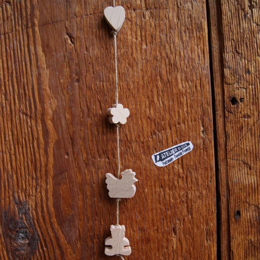 träpärla teddybjörn H för att dekorera halsband för barn