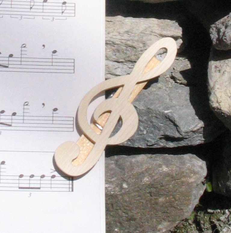 handgjord massiv lönn musikklämma för G-clef som en gåva till musiker