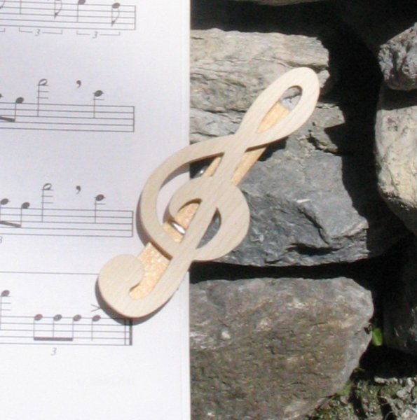handgjord massiv lönn musikklämma för G-clef som en gåva till musiker