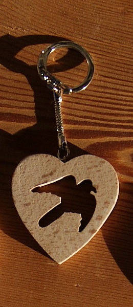hj&auml;rta och f&aring;gel nyckelring