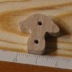 Button svamp 22mm utsmyckning scrapbooking natur skog solid trä handgjord