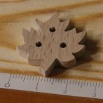 Handgjord Maple Leaf Knob 25mm Solid Wood Scrapbook Embellishment Nature Tree Leaf