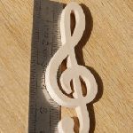 Figurine treble clef ht 6cm dekoration musik tema handgjord massivt trä utsmyckning scrapbooking