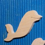delfinfigur 4,6 x 5 cm trä för målning 3mm tjockt scrapbooking utsmyckning