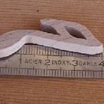 Figurin dubbel krok lång 4cm ep3mm massivt trä utsmyckning skrot musik handgjord