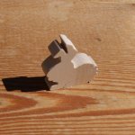 Miniatyrkanin i trä för dekoration, kreativ fritid, djur 