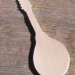 Mandolin figurin bröllop tema musik handgjord massivt trä utsmyckning scrapbooking