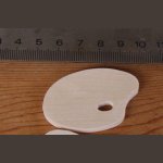 miniatyrfigur målarens palett i massivt lönnträ, 3 mm tjock, att dekorera, att limma, handgjord scrapbooking utsmyckning