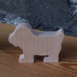 hund bordskort djur tema bröllop eller gård handgjord massivt trä