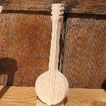 Massivt trä banjo ht15cm handgjord musik dekoration, musiker gåva, musiker gåva, musik