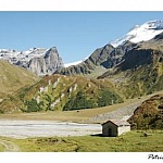 Vykort Gliere-sj&ouml;n, Champagny en vanoise p&aring; sommaren