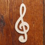 massivt trä diskantnyckel ht 15 cm musikalisk dekoration, musiker gåva, handgjord