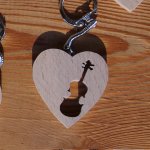 hjärta och violin nyckelring, handgjord, violinist present