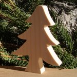 Julgran 10 cm i massivt trä, handgjord, 20mm tjock, ska målas