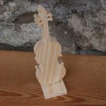 violin monterad på massivt trä bröllopsdekoration handgjord gåva violinist