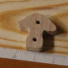 Button svamp 22mm utsmyckning scrapbooking natur skog solid trä handgjord