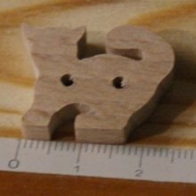 Knapp katt 25mm massivt trä handgjord utsmyckning scrapbooking husdjur