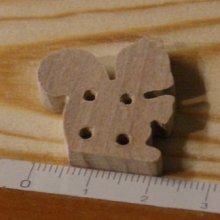 Button ekorre 25mm massivt trä handgjord utsmyckning scrapbook natur djur