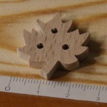 Handgjord Maple Leaf Knob 25mm Solid Wood Scrapbook Embellishment Nature Tree Leaf
