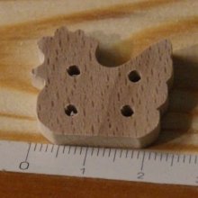 Button hen 25mm massivt trä handgjord sömnad scrapbooking hobby