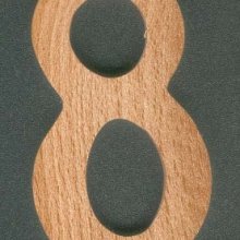 Nummer 8 ht 10cm träskylt 