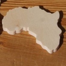 Figurine karta över Afrika ht6cm tjock 3mm för att dekorera