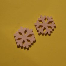 6 grenar snöflinga, juldekoration, att dekorera, massivt trä, lönn