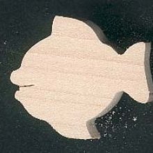 Fiskfigur i trä 2,5 x 3 cm, handgjord, att måla