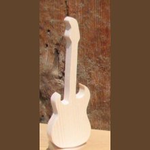 Trä elgitarr ht 20cm musikdekoration, musiker present, handgjord
