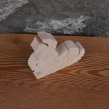 5 pussel i massivt trä Hetre kanin, bondgårdsdjur