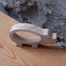 Servettring gris att måla, massivt trä, handgjord