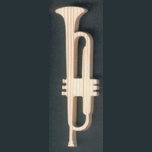 Massiv gran trumpet lg15cm handgjord musik dekoration