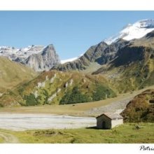 Vykort Gliere-sjön, Champagny en vanoise på sommaren