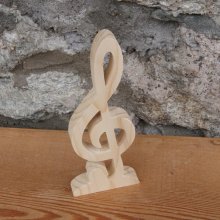 diskantnyckel med integrerad bas musikdekoration handgjord i massivt trä